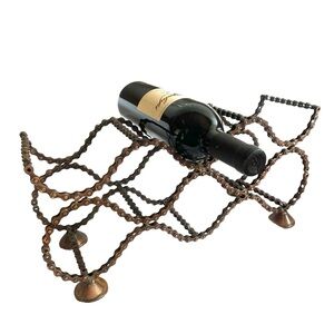 Upcycled Bicycle Chain 8 Bottle Wine Rack Handcrafted in India.